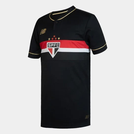 Camisa Infantil São Paulo III 25/26 Torcedor Comemorativa New Balance - Preto+Vermelho