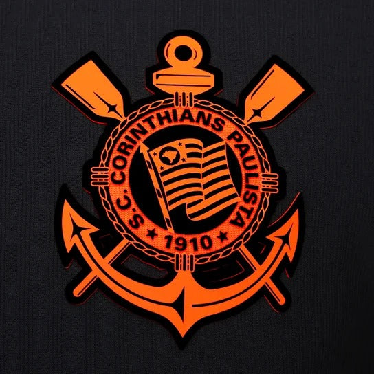 Camisa Corinthians III 25/26 s/n Jogador Nike Total 90 Masculina - Preto+Laranja
