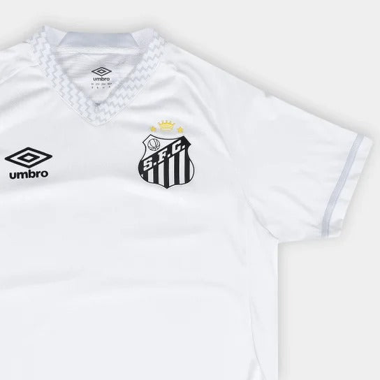 Camisa Santos I 25/26 Jogador Umbro Masculina - Branco+Cinza