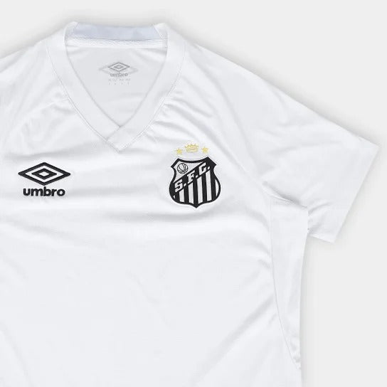 Camisa Santos I 25/26 Torcedor Umbro Feminina - Branco+Cinza