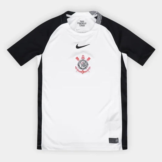 Camisa Corinthians Infantil I 25/26 s/n Nike - Branco+Preto